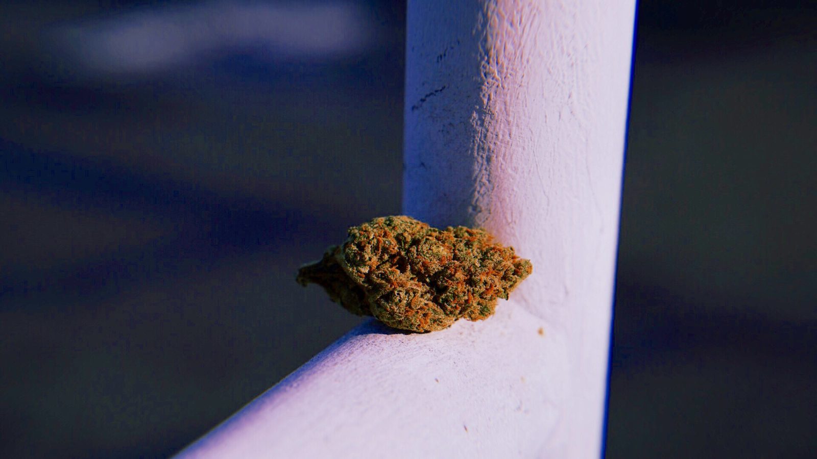 Cured bud on a white rail