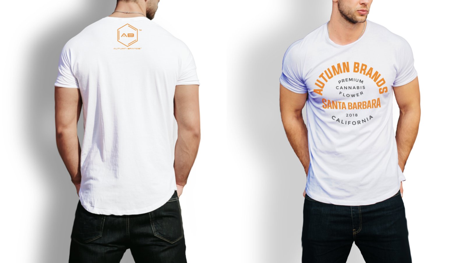 Autumn Brands t-shirt, back logo and front Santa Barbara 2018 graphic