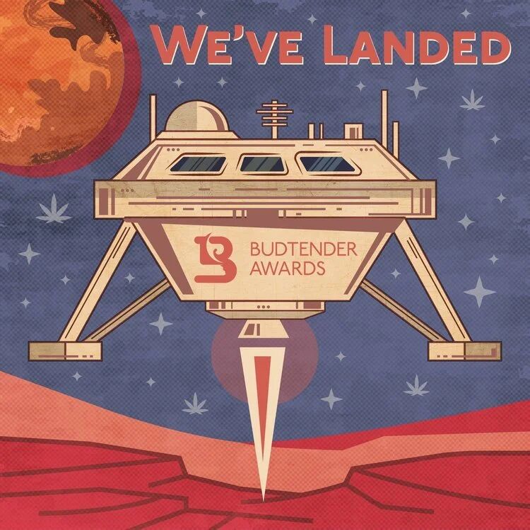 We've landed: Budtender Awards lunar lander poster art