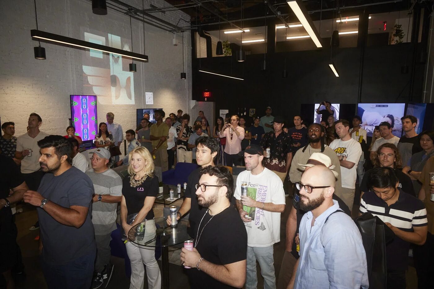 Crowd gathered inside the Quantum gallery