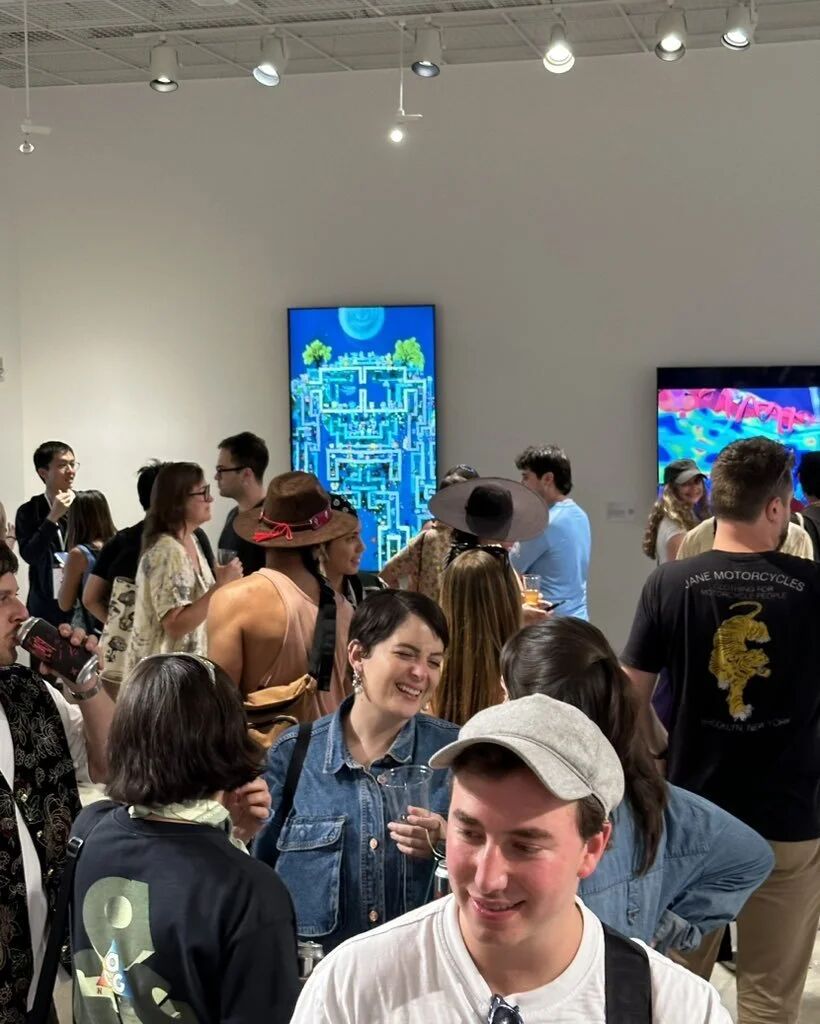 Crowded opening of the OpenSea gallery at FWB Fest