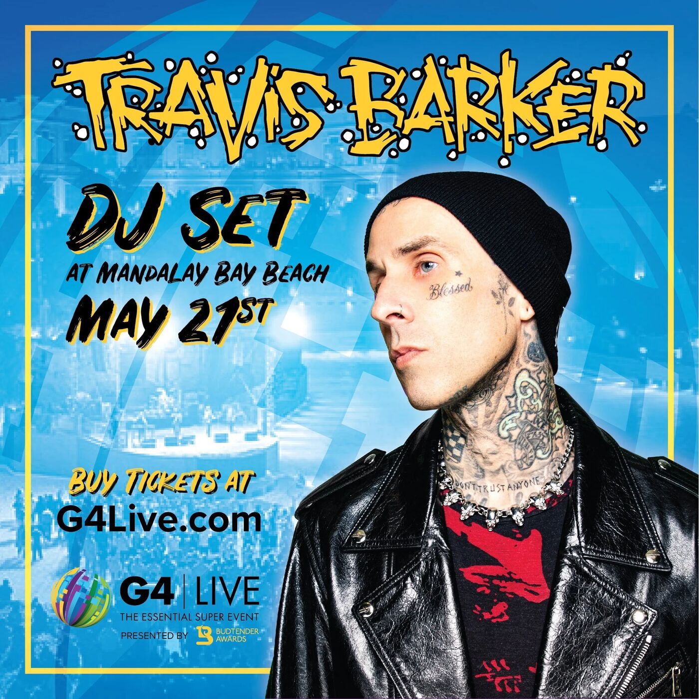 G4 Live: Travis Barker DJ set at Mandalay Bay Beach, May 21st. Buy tickets at G4Live.com