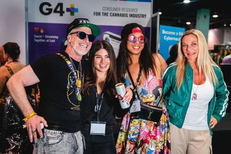 Attendees posing at the G4 Live expo