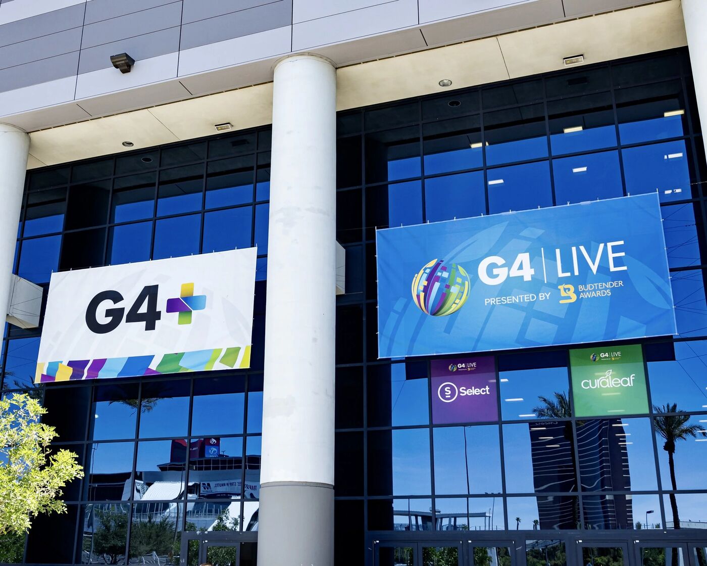 G4 Live banners on the Mandalay Bay convention center