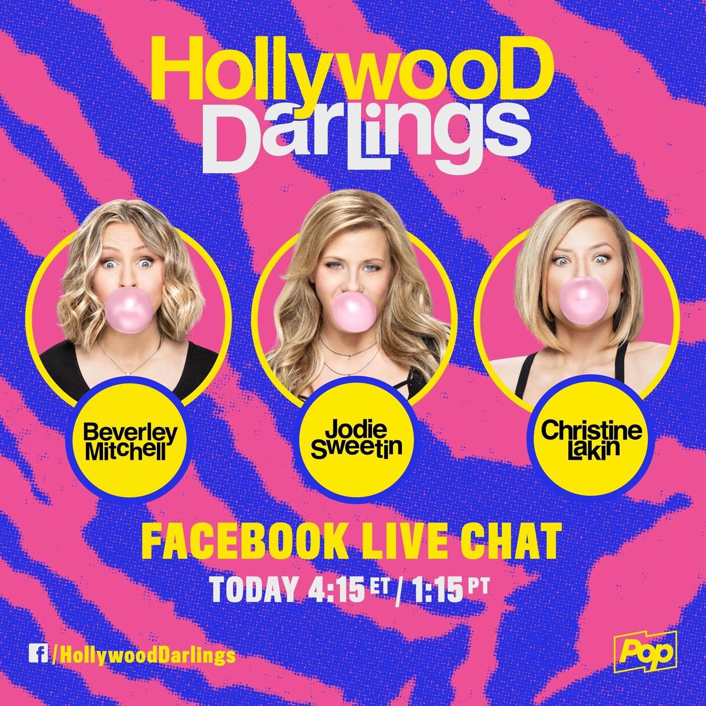 Hollywood Darlings Facebook Live chat with Beverley Mitchell, Jodie Sweetin and Christine Lakin, today 4:15 ET