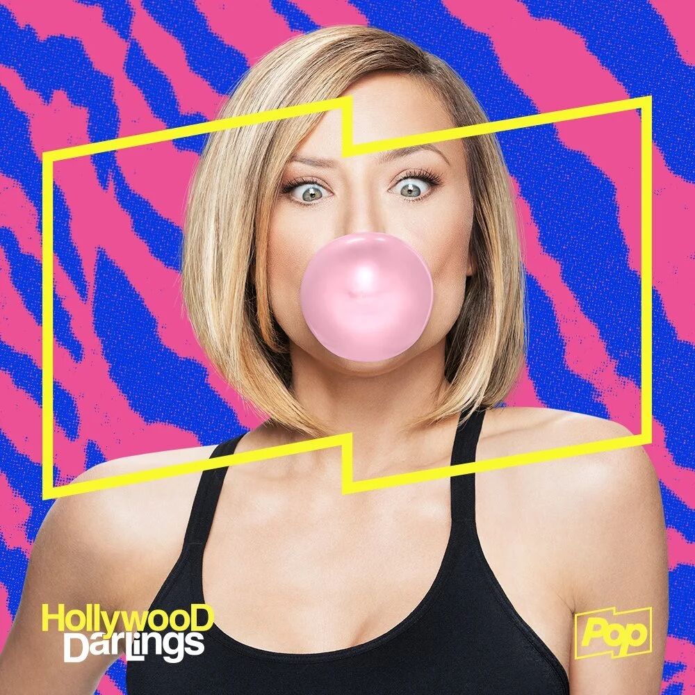 Hollywood Darlings cast member blowing a bubblegum bubble
