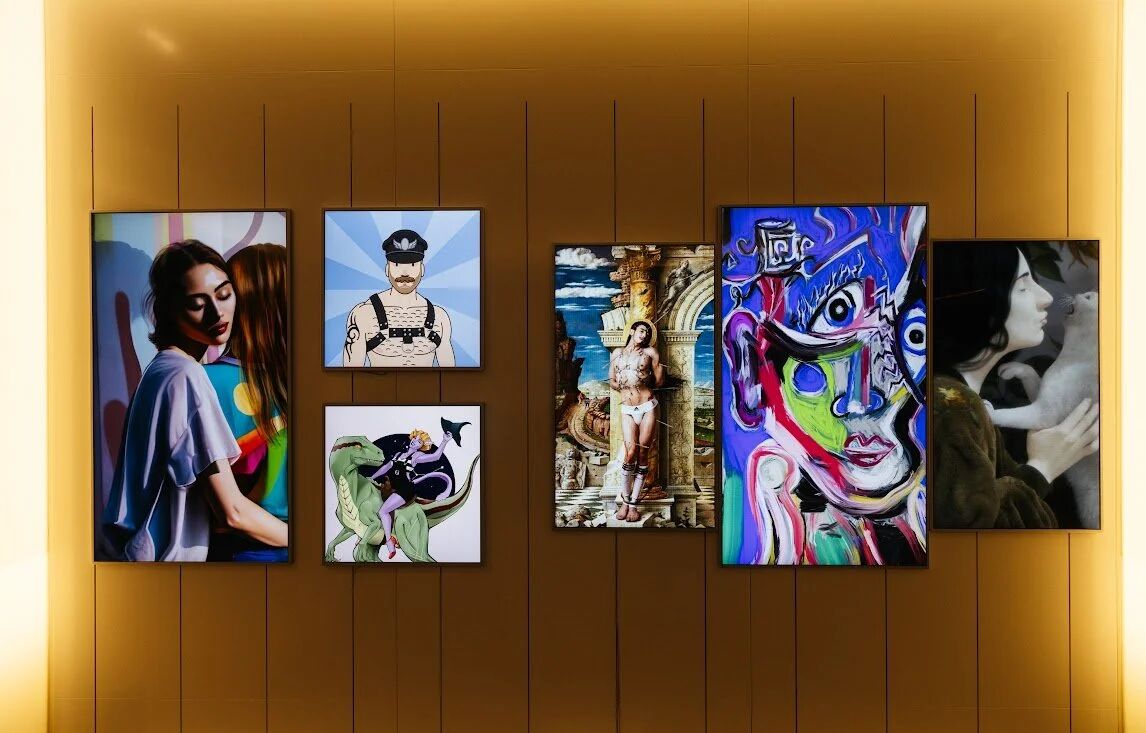 Wall of digital artworks in OpenSea's Pride Perspectives gallery