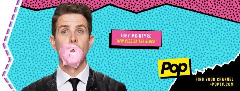 Return of the Mac banner: Joey McIntyre blowing a bubblegum bubble