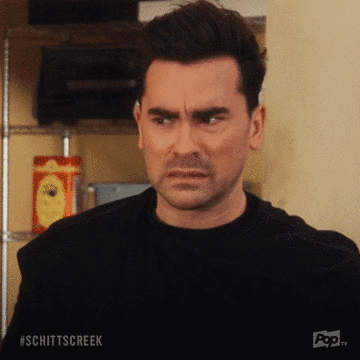 Animated Schitt's Creek GIF of David saying eww