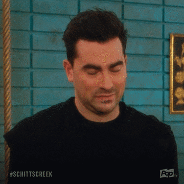 Animated Schitt's Creek GIF: an eye roll
