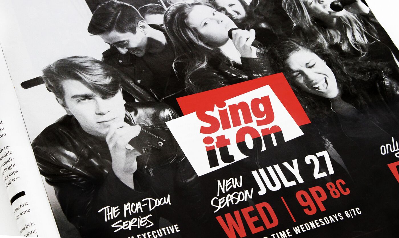 Sing It On magazine ad: new season July 27, Wednesdays at 9pm