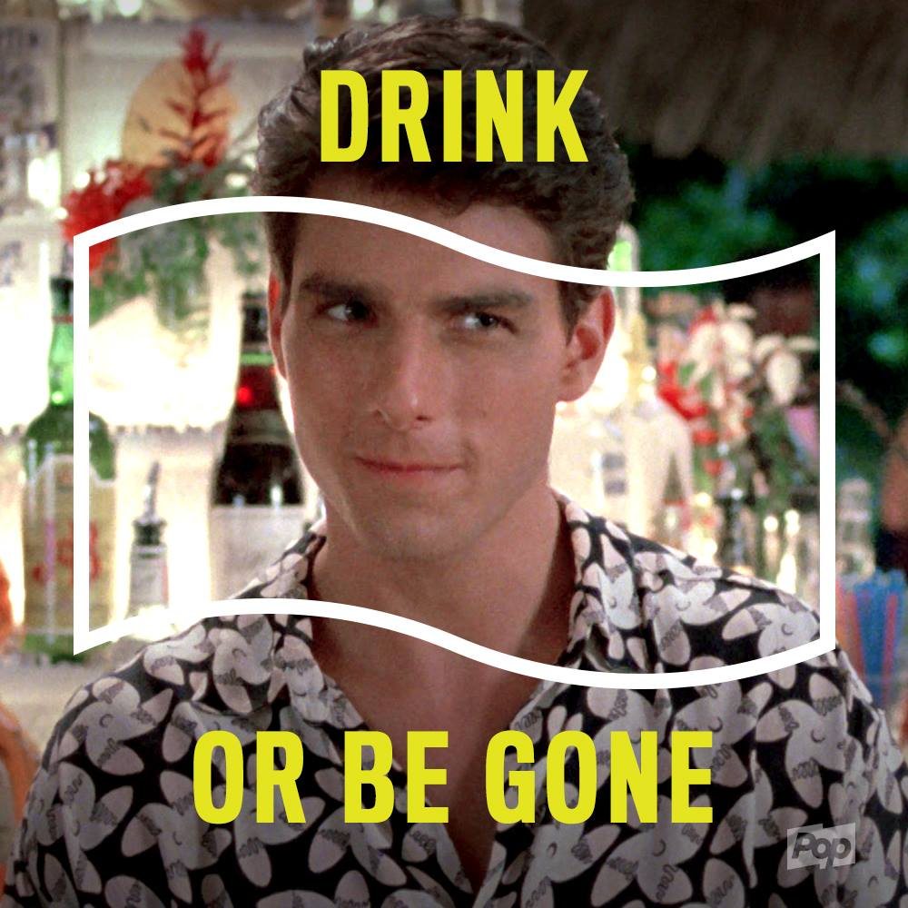 Quote card: Drink or be gone, tiki bar