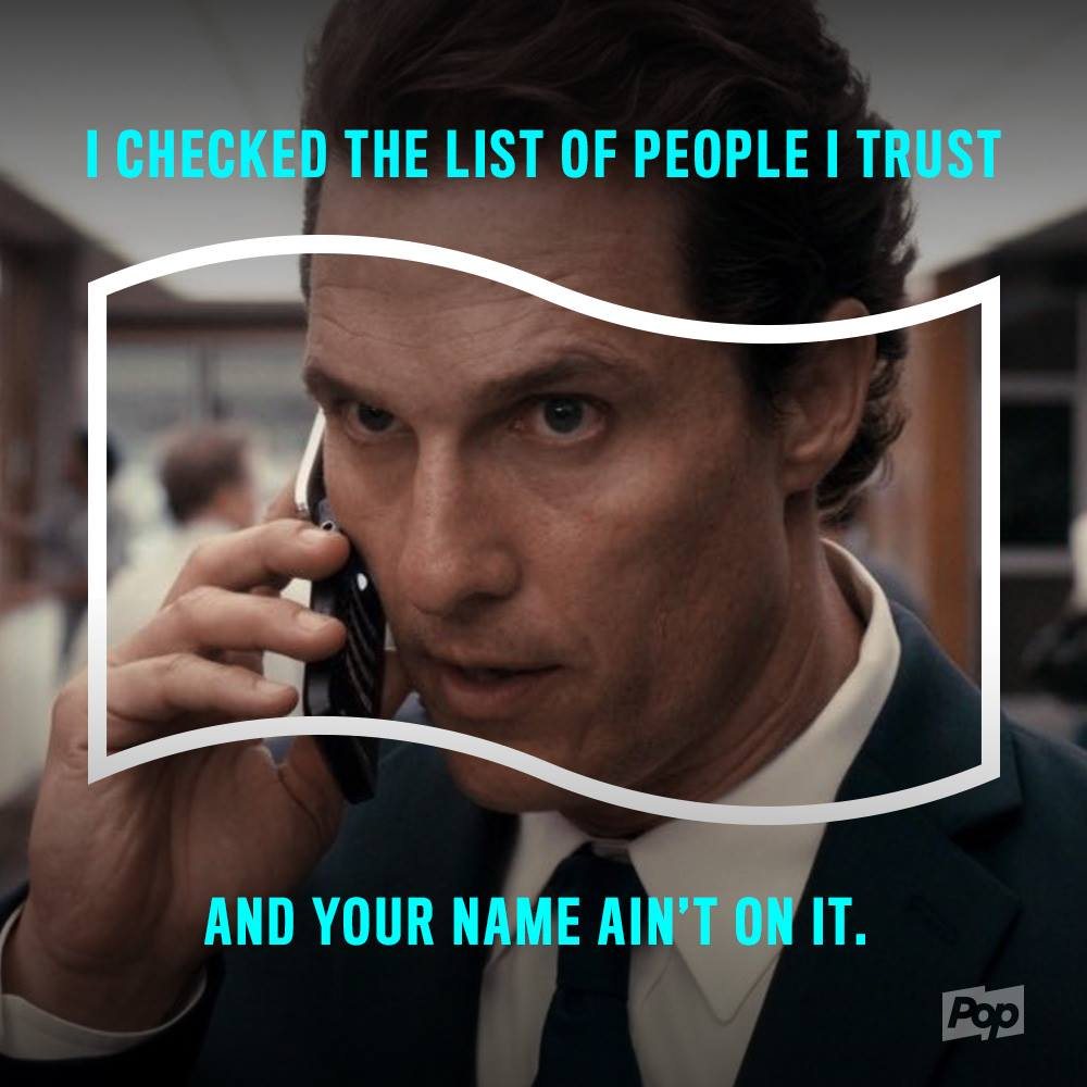 Quote card: Your name ain't on the list