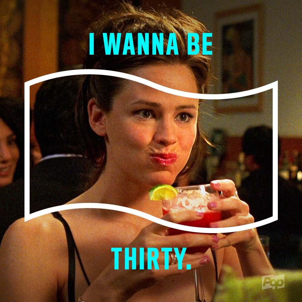 Quote card: I wanna be thirty, margarita