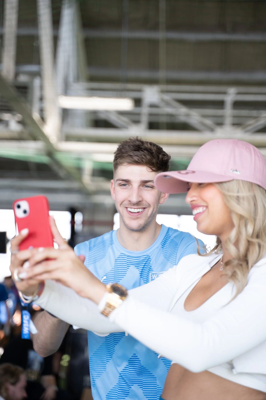 OpenSea player and fan posing for a selfie at W3FC
