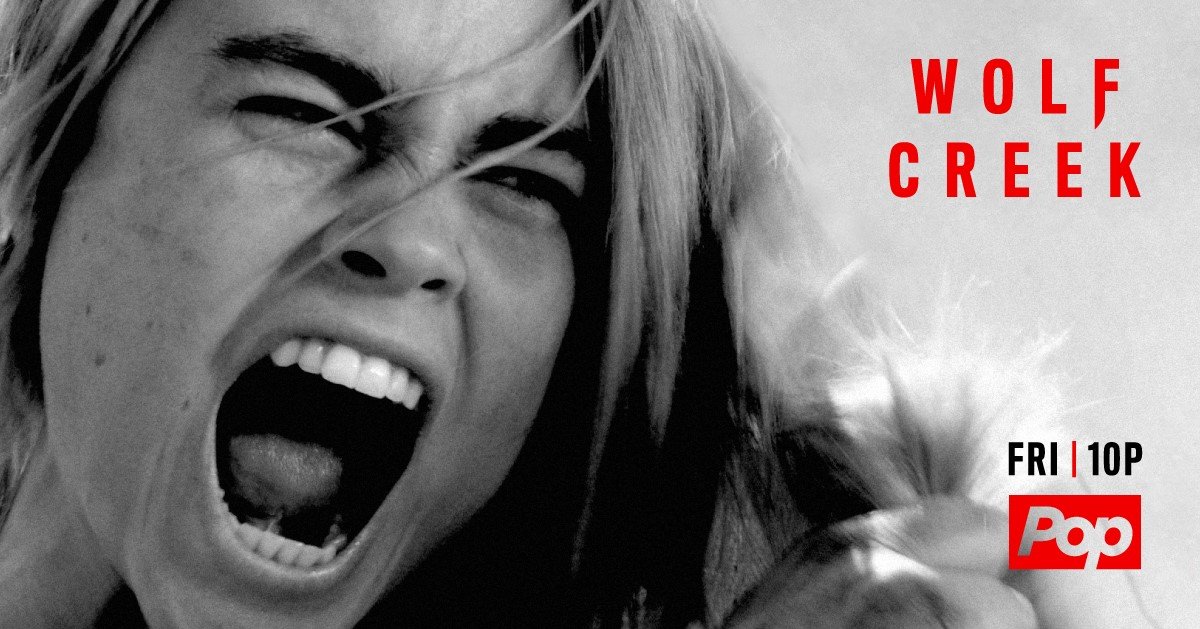 Wolf Creek key art: screaming close-up, Fri 10P on Pop